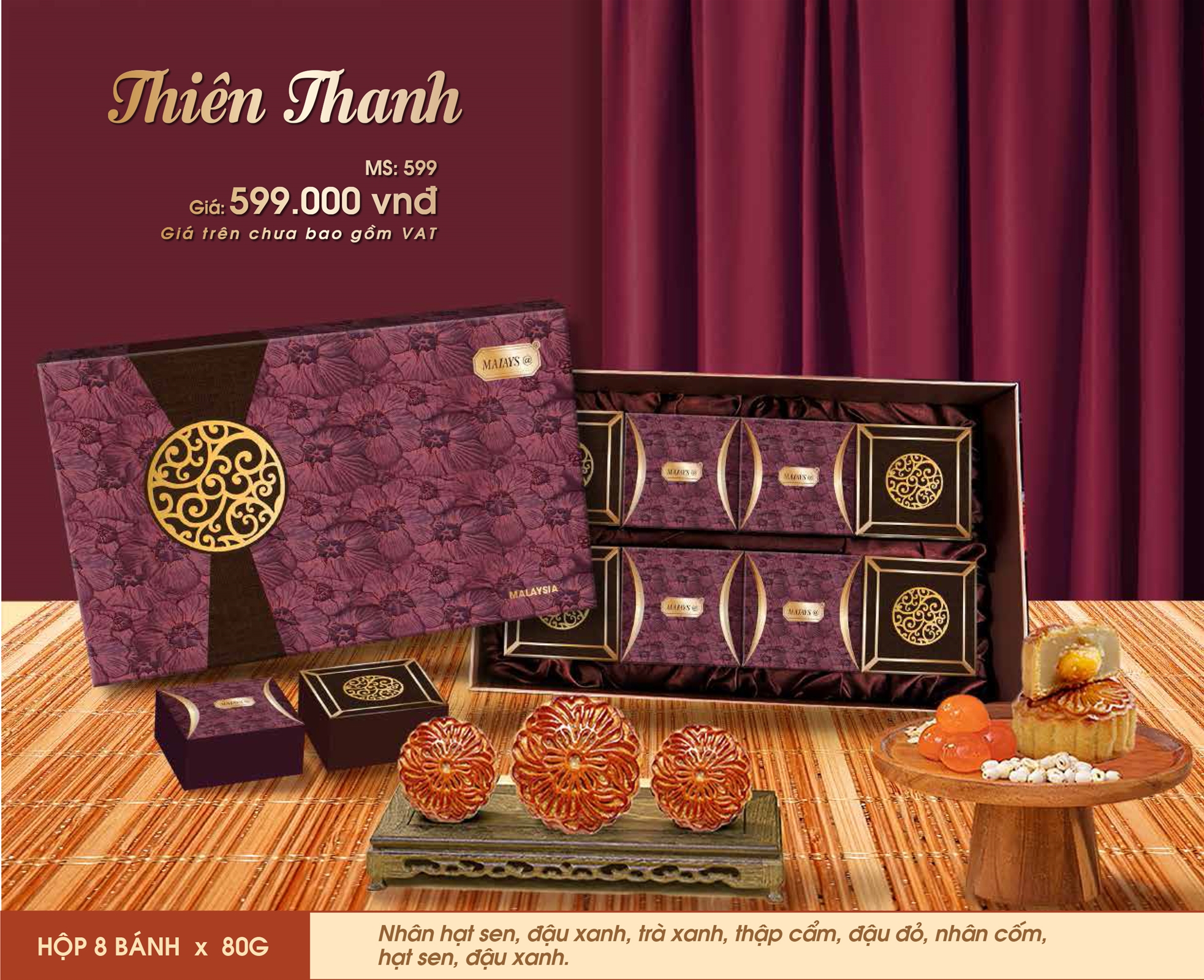 Hộp bánh trung thu cao cấp Maiays thiên thanh