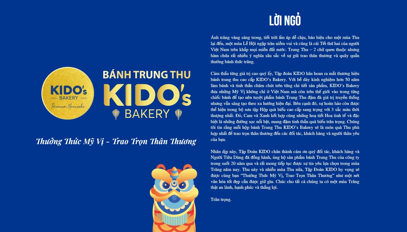 Lời  ngỏ của bánh trung thu Kido